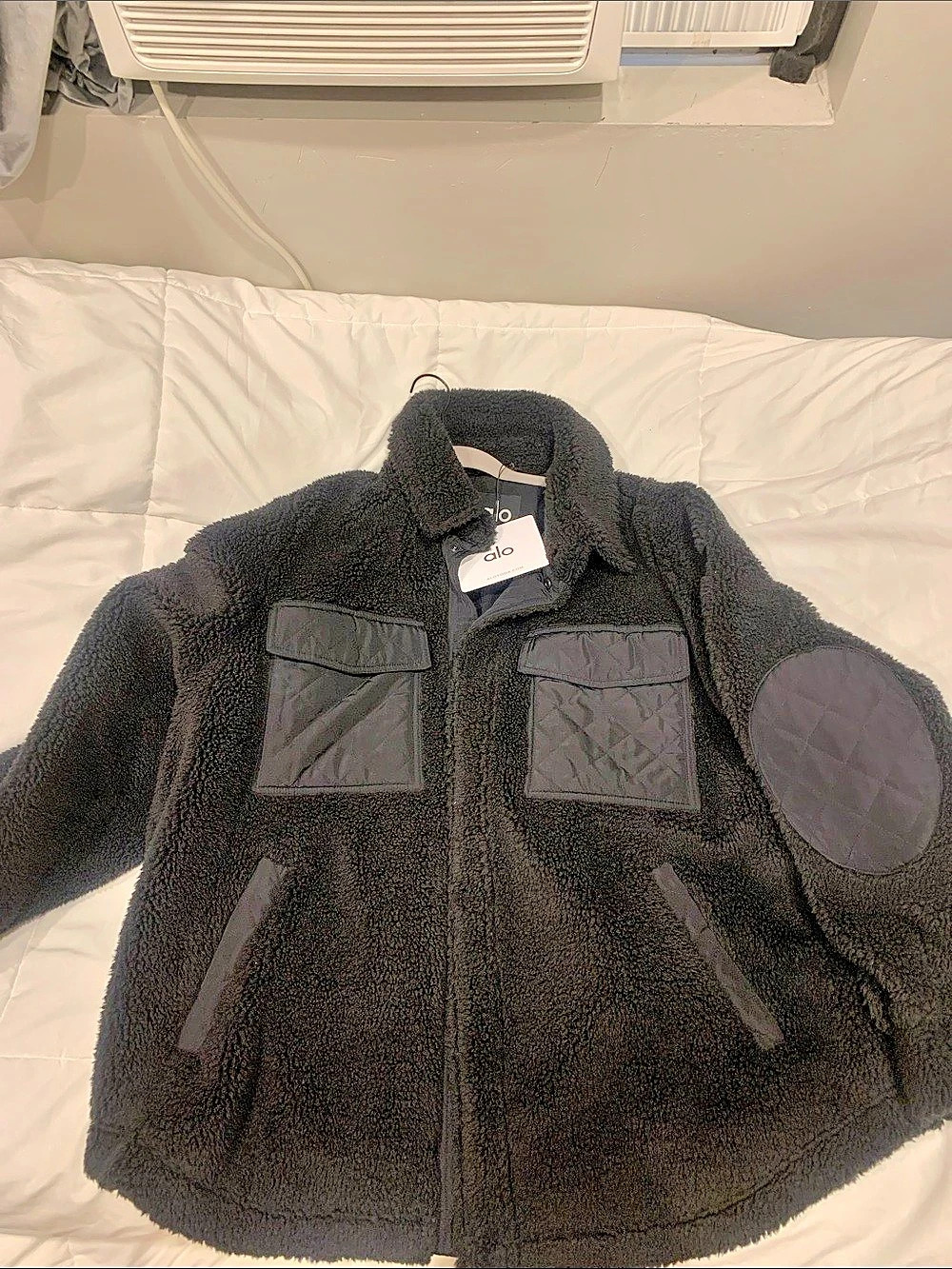 Alo Sherpa Edge Shacket Black Sherpa Shacket Size XL NWT